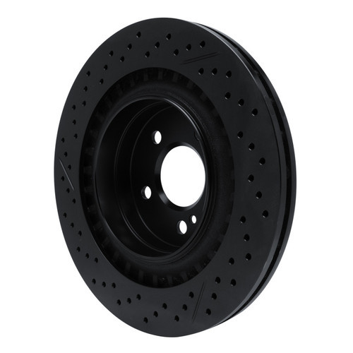 R1 08-15 Mercedes-Benz C63 AMG Rear Drilled & Slotted Black Brake Rotor