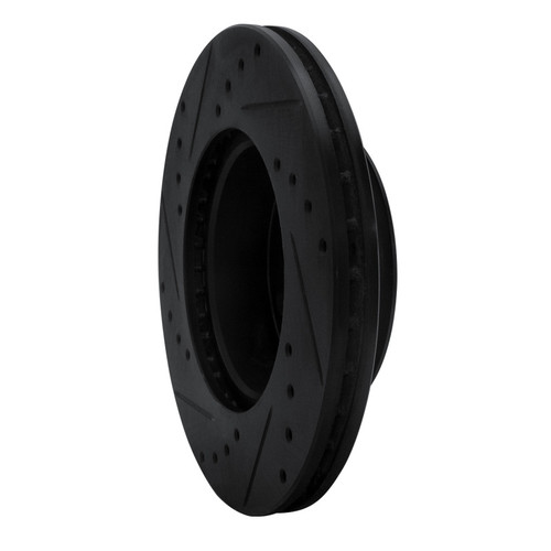 R1 92-95 Volkswagen EuroVan Front Right Drilled & Slotted Black Brake Rotor ECB-74040R