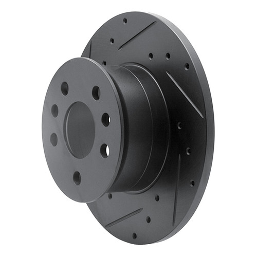 R1 72-78 Volkswagen Type 2 Front Left Drilled & Slotted Black Brake Rotor