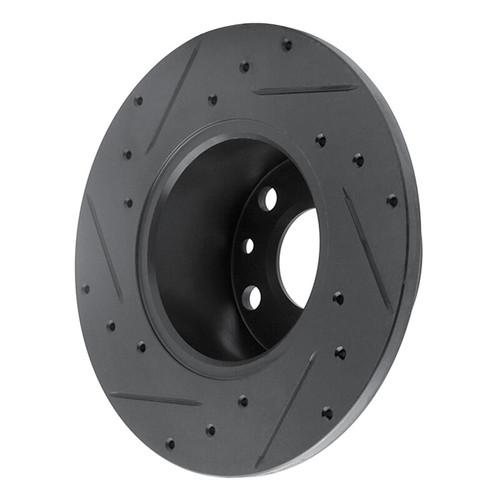 R1 72-78 Volkswagen Type 2 Front Right Drilled & Slotted Black Brake Rotor