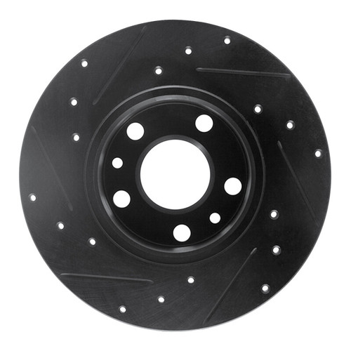 R1 72-78 Volkswagen Type 2 Front Right Drilled & Slotted Black Brake Rotor