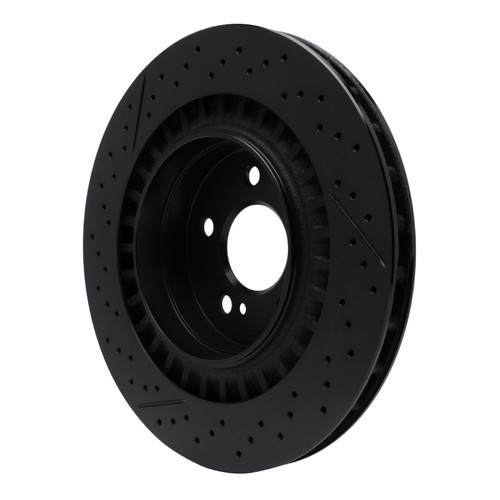 R1 05-11 Mercedes-Benz CLK63 AMG Rear Drilled & Slotted Black Brake Rotor