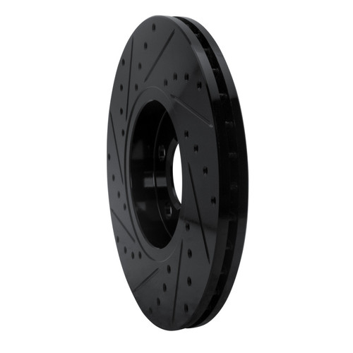 R1 98-18 Audi A1 (Mexico) Front Right Drilled & Slotted Black Brake Rotor