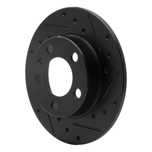 R1 98-24 Audi A1 (Mexico) Rear Right Drilled & Slotted Black Brake Rotor