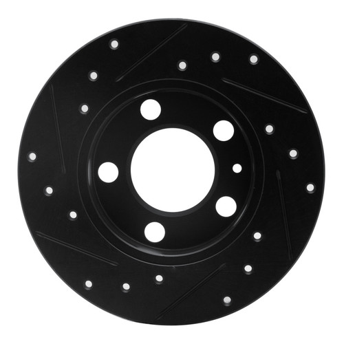 R1 98-24 Audi A1 (Mexico) Rear Right Drilled & Slotted Black Brake Rotor