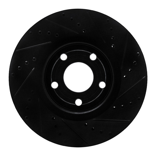 R1 20-25 Ford BRONCO Sport Front Right Drilled & Slotted Black Brake Rotor