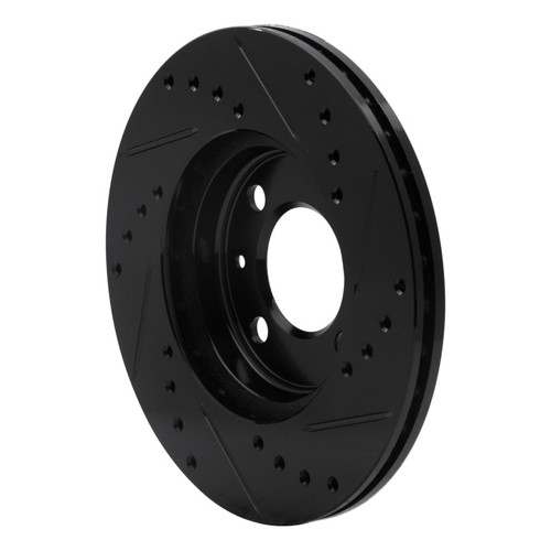R1 86-08 Volkswagen DERBY (Mexico) Front Left Drilled & Slotted Black Brake Rotor