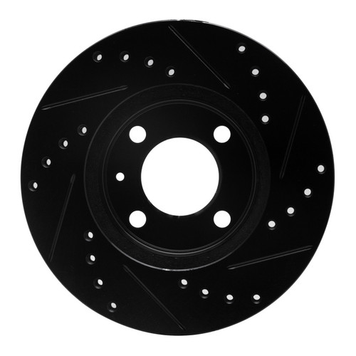 R1 86-08 Volkswagen DERBY (Mexico) Front Left Drilled & Slotted Black Brake Rotor