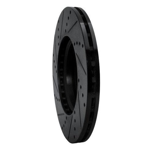 R1 08-25 Audi A4 Quattro Front Right Drilled & Slotted Black Brake Rotor