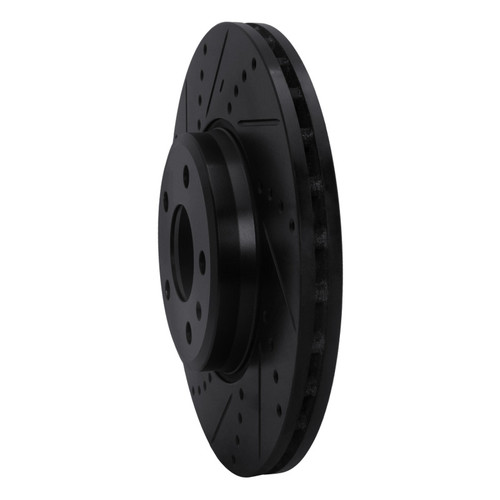 R1 08-25 Audi A4 (Mexico) Front Left Drilled & Slotted Black Brake Rotor