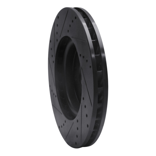 R1 94-02 Mercedes-Benz SL600 Left Front Drilled & Slotted Black Brake Rotor