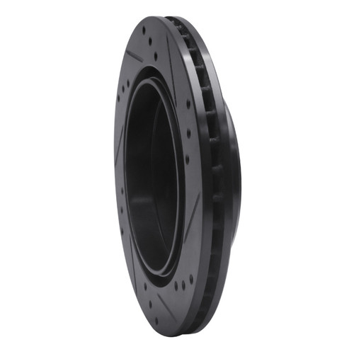 R1 92-95 Mercedes-Benz E420 Rear Left Drilled & Slotted Black Brake Rotor