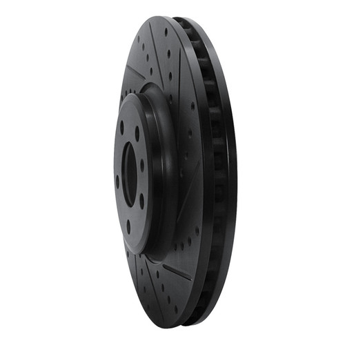 R1 08-12 Audi Q5 (Mexico) Front Right Drilled & Slotted Black Brake Rotor