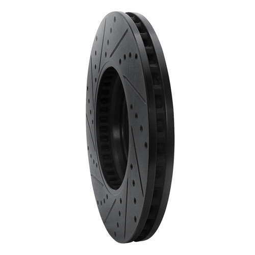 R1 08-12 Audi Q5 (Mexico) Front Right Drilled & Slotted Black Brake Rotor