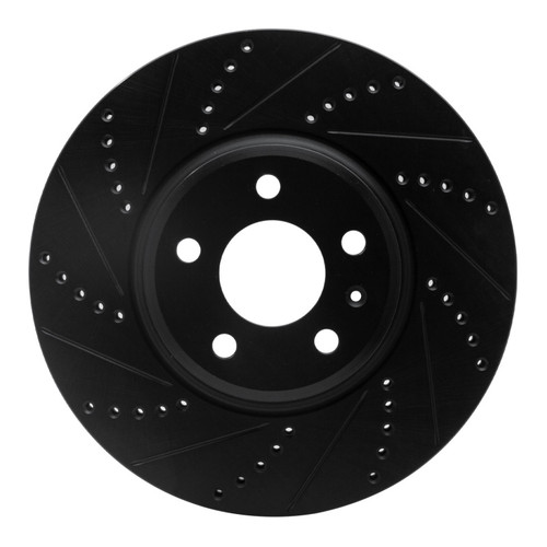 R1 08-12 Audi Q5 (Mexico) Front Left Drilled & Slotted Black Brake Rotor