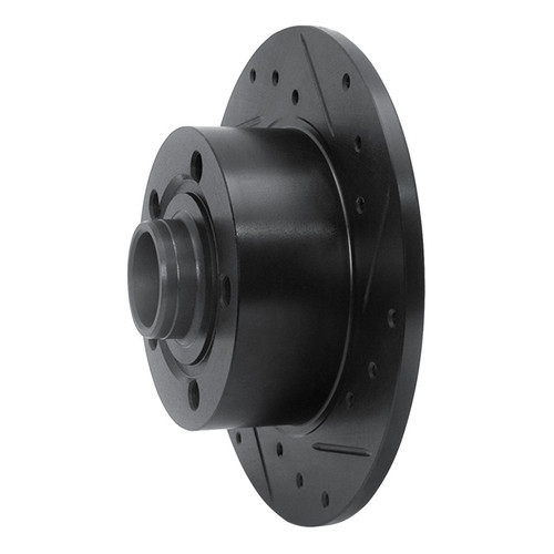 R1 96-08 Audi A4 (Mexico) Rear Right Drilled & Slotted Black Brake Rotor