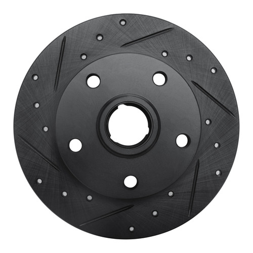 R1 96-08 Audi A4 (Mexico) Rear Left Drilled & Slotted Black Brake Rotor