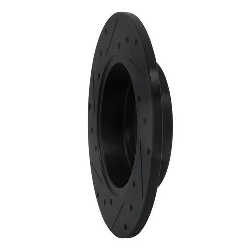 R1 84-95 Audi 90 Quattro Rear Right Drilled & Slotted Black Brake Rotor