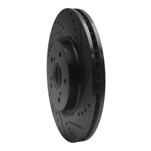 R1 20-22 Honda CR-V Front Right Drilled & Slotted Black Brake Rotor