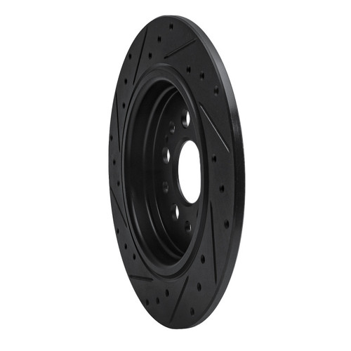 R1 17-25 Acura RDX Rear Right Drilled & Slotted Black Brake Rotor