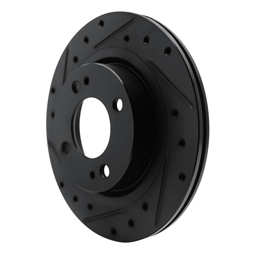 R1 16-25 Dodge Attitude (Mexico) Front Left Drilled & Slotted Black Brake Rotor