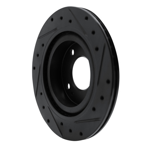 R1 16-25 Dodge Attitude (Mexico) Front Left Drilled & Slotted Black Brake Rotor