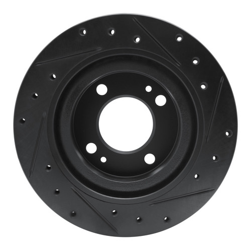 R1 16-25 Dodge Attitude (Mexico) Front Left Drilled & Slotted Black Brake Rotor