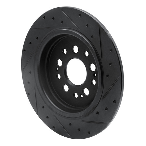 R1 17-25 Acura RDX Rear Left Drilled & Slotted Black Brake Rotor