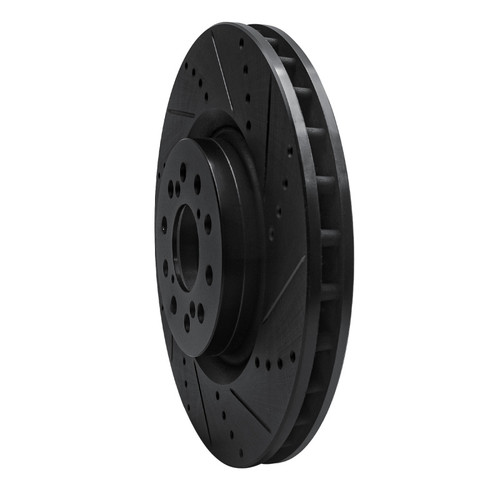 R1 17-25 Acura Integra Front Right Drilled & Slotted Black Brake Rotor