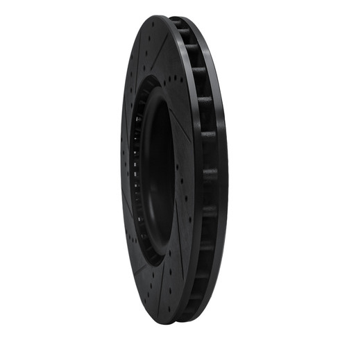 R1 17-25 Acura Integra Front Right Drilled & Slotted Black Brake Rotor