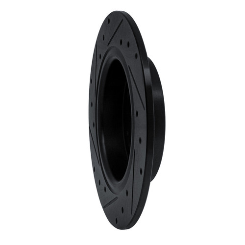 R1 16-16 Honda CR-Z Rear Right Drilled & Slotted Black Brake Rotor