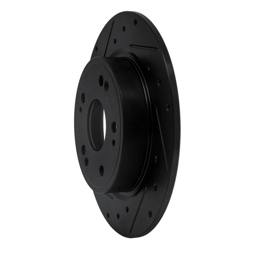 R1 16-16 Honda CR-Z Rear Left Drilled & Slotted Black Brake Rotor