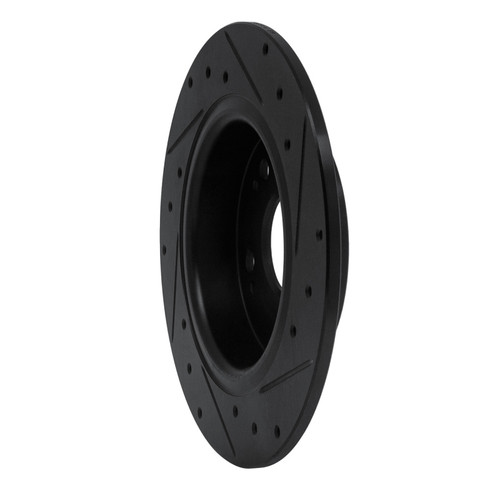 R1 16-16 Honda CR-Z Rear Left Drilled & Slotted Black Brake Rotor