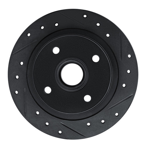 R1 84-87 Honda Prelude Rear Right Drilled & Slotted Black Brake Rotor