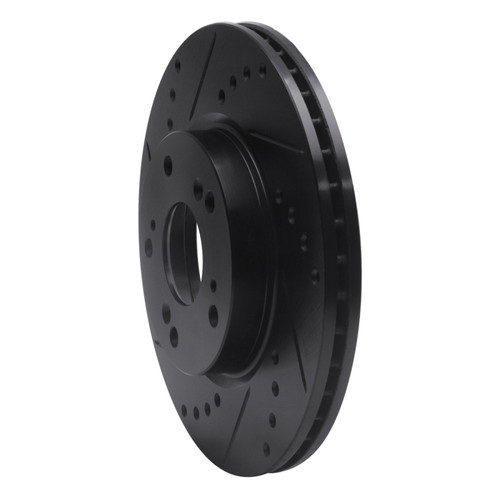 R1 03-17 Acura ILX Front Left Drilled & Slotted Black Brake Rotor