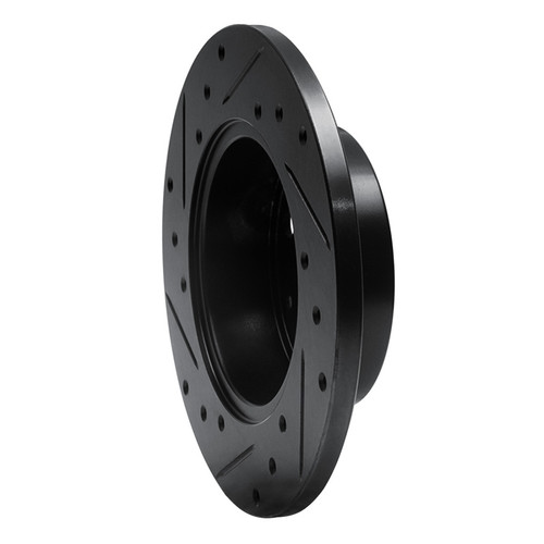 R1 79-83 Honda Civic Front Right Drilled & Slotted Black Brake Rotor