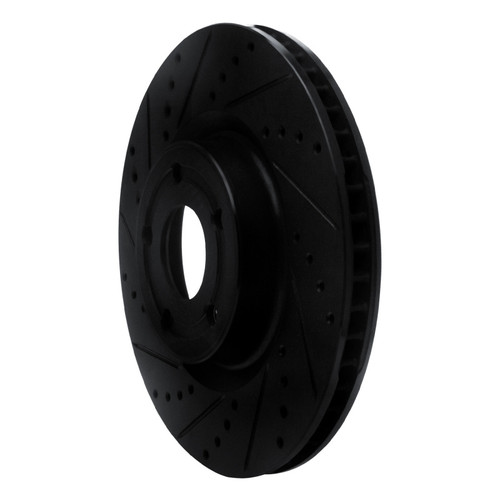 R1 20-25 Ford BRONCO Sport Front Left Drilled & Slotted Black Brake Rotor