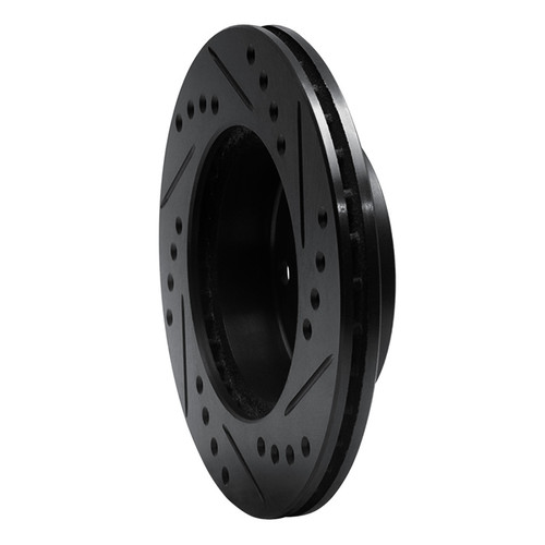 R1 82-83 Honda Accord Hatchback Front Left Drilled & Slotted Black Brake Rotor