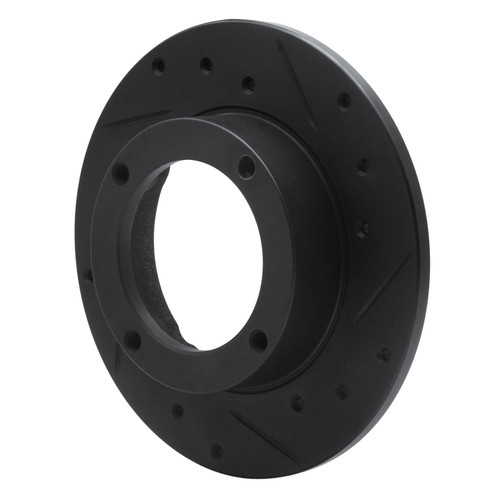 R1 73-79 Honda Civic Front Right Drilled & Slotted Black Brake Rotor