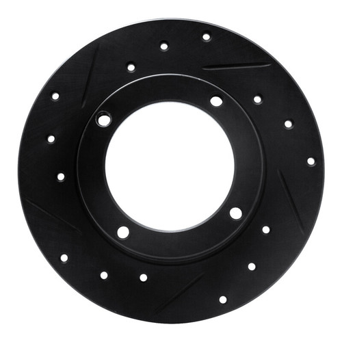 R1 73-79 Honda Civic Front Left Drilled & Slotted Black Brake Rotor