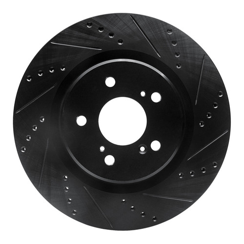 R1 21-25 Acura TLX Front Right Drilled & Slotted Black Brake Rotor