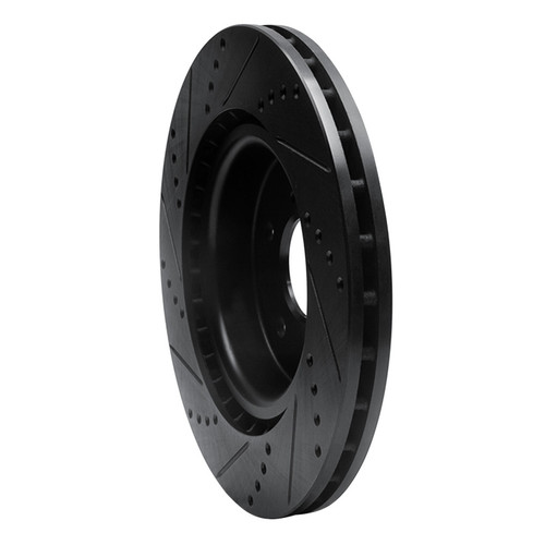 R1 21-25 Acura TLX Front Right Drilled & Slotted Black Brake Rotor