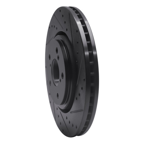 R1 17-20 Acura MDX Front Right Drilled & Slotted Black Brake Rotor