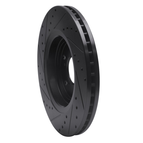 R1 17-20 Acura MDX Front Right Drilled & Slotted Black Brake Rotor