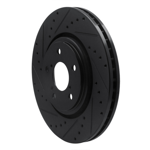 R1 17-20 Acura MDX Front Left Drilled & Slotted Black Brake Rotor