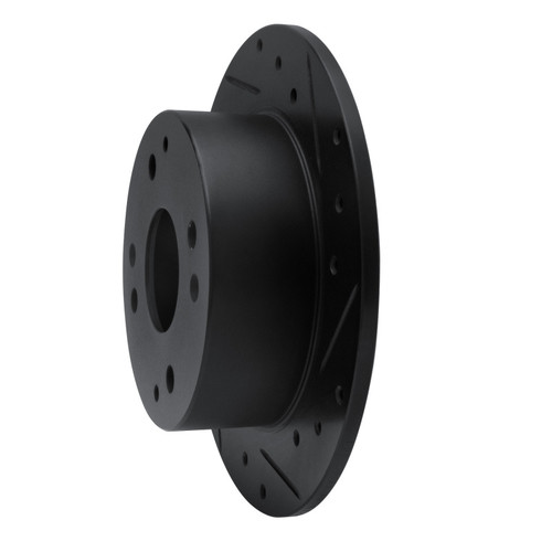 R1 95-98 Acura TL Rear Right Drilled & Slotted Black Brake Rotor