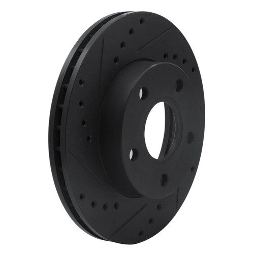 R1 88-89 Merkur SCORPIO Front Right Drilled & Slotted Black Brake Rotor