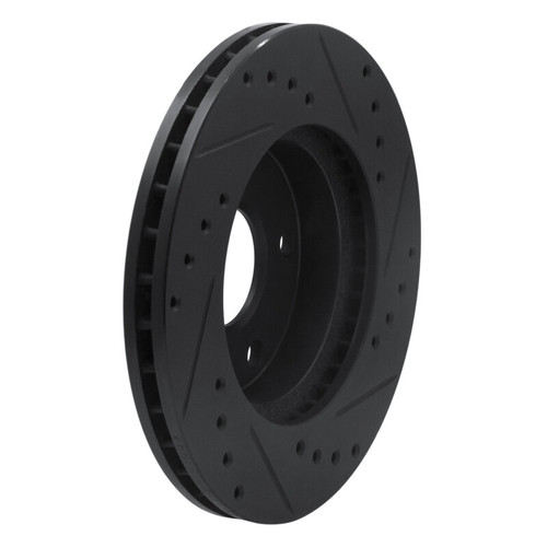 R1 88-89 Merkur SCORPIO Front Right Drilled & Slotted Black Brake Rotor