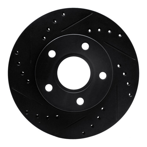 R1 88-89 Merkur SCORPIO Front Right Drilled & Slotted Black Brake Rotor