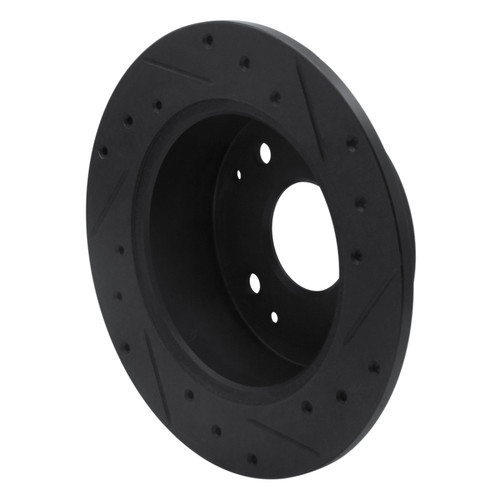 R1 95-98 Acura TL Rear Left Drilled & Slotted Black Brake Rotor